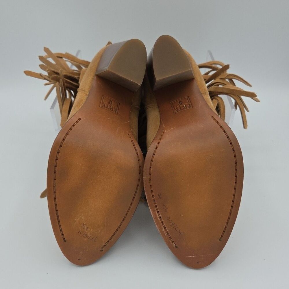 Frye Ilana Short Fringe Pull On Ankle Boots in Sand (Light Brown) Size 7.5B - Picture 7 of 8